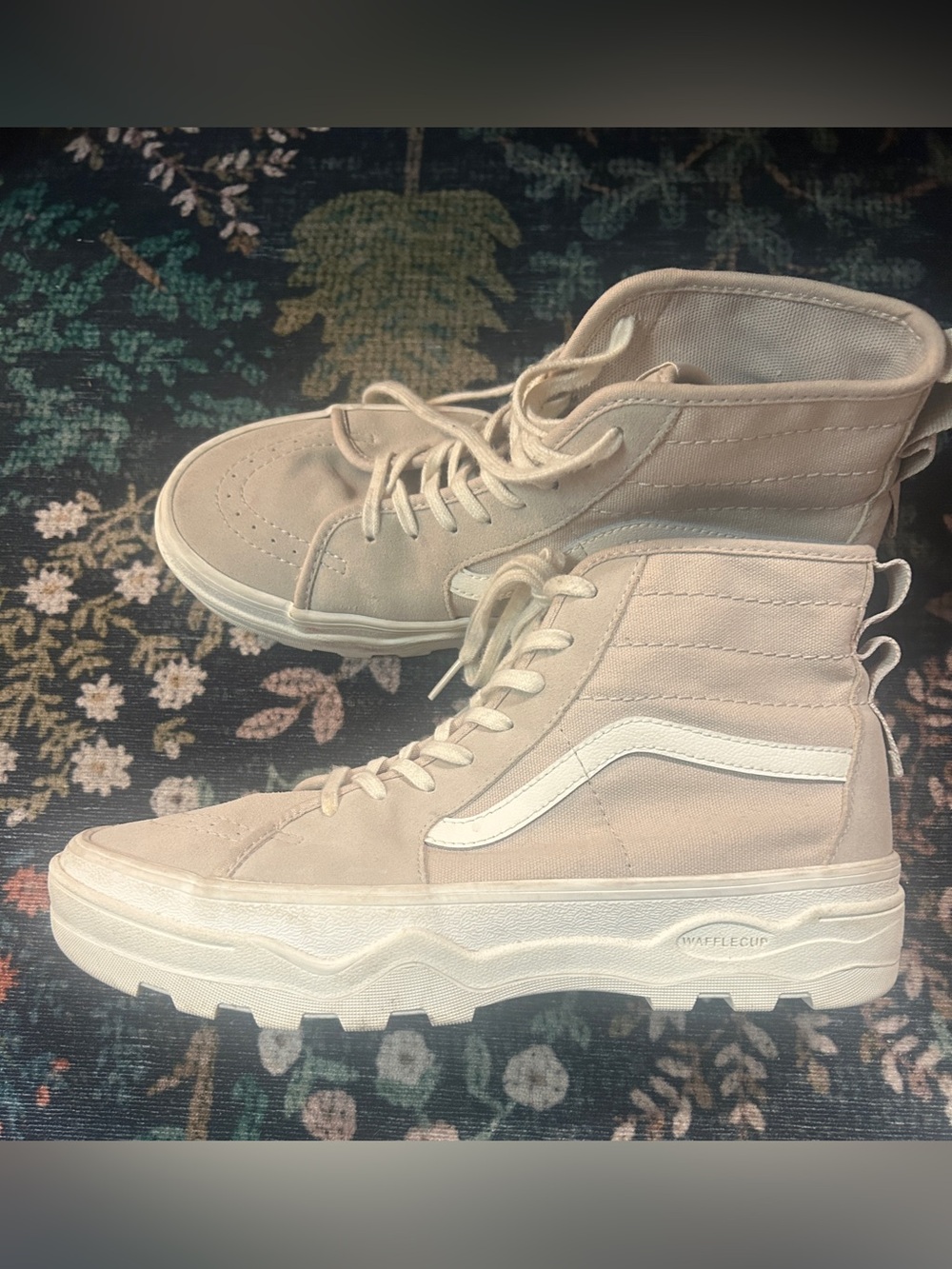 Vans Sk8-Hi Wafflecup Oatmeal Beige High Top Boot Sneakers | Womens 10